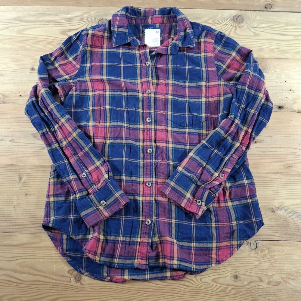 So Cozy Shirt Womrns Glannel Size Medium Plaid